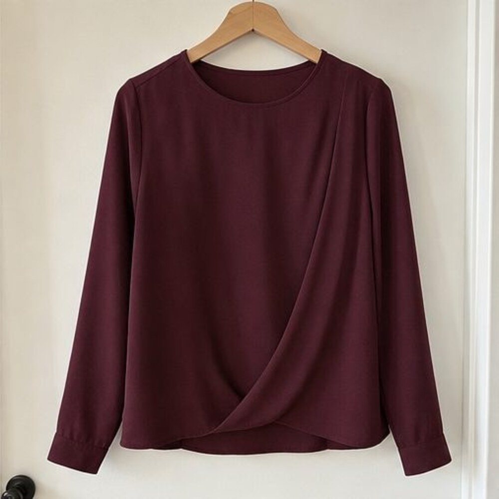 Burgundy Ruffle Blouse